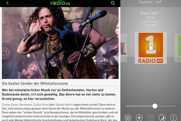 Die App von Radio.de hat sogar ein eigenes Magazin in der App.