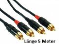 Audio Cinque Kabel 5 Meter Länge Vergoldete Stecker