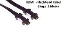 Rock Kabel Flachband HDMI Kabel 3 Meter Länge