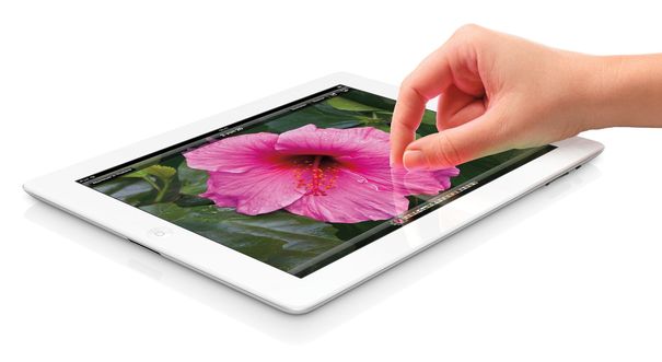 Das iPad im Wohnzimmer als Fotobetrachter und Steuergerät für Audio- und Videogeräte.