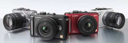 Die Lumix GF1 ist in den vier Farben Permutt-Weiss, Schwarz, Rot und Titan-Silber erhältlich.