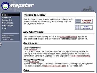 (Screenshot) Bei Napster kann man jederzeit das hören, was man will und das gratis. 