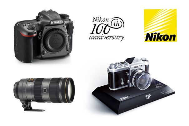 Neben Kameras, Objektiven und Ferngläsern findet sich auch ein Miniaturmodell der Nikon F im Jubiläumsangebot.