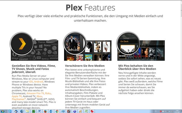 Der Download und die Nutzung der Grundfunktionen sind bei Plex kostenlos.