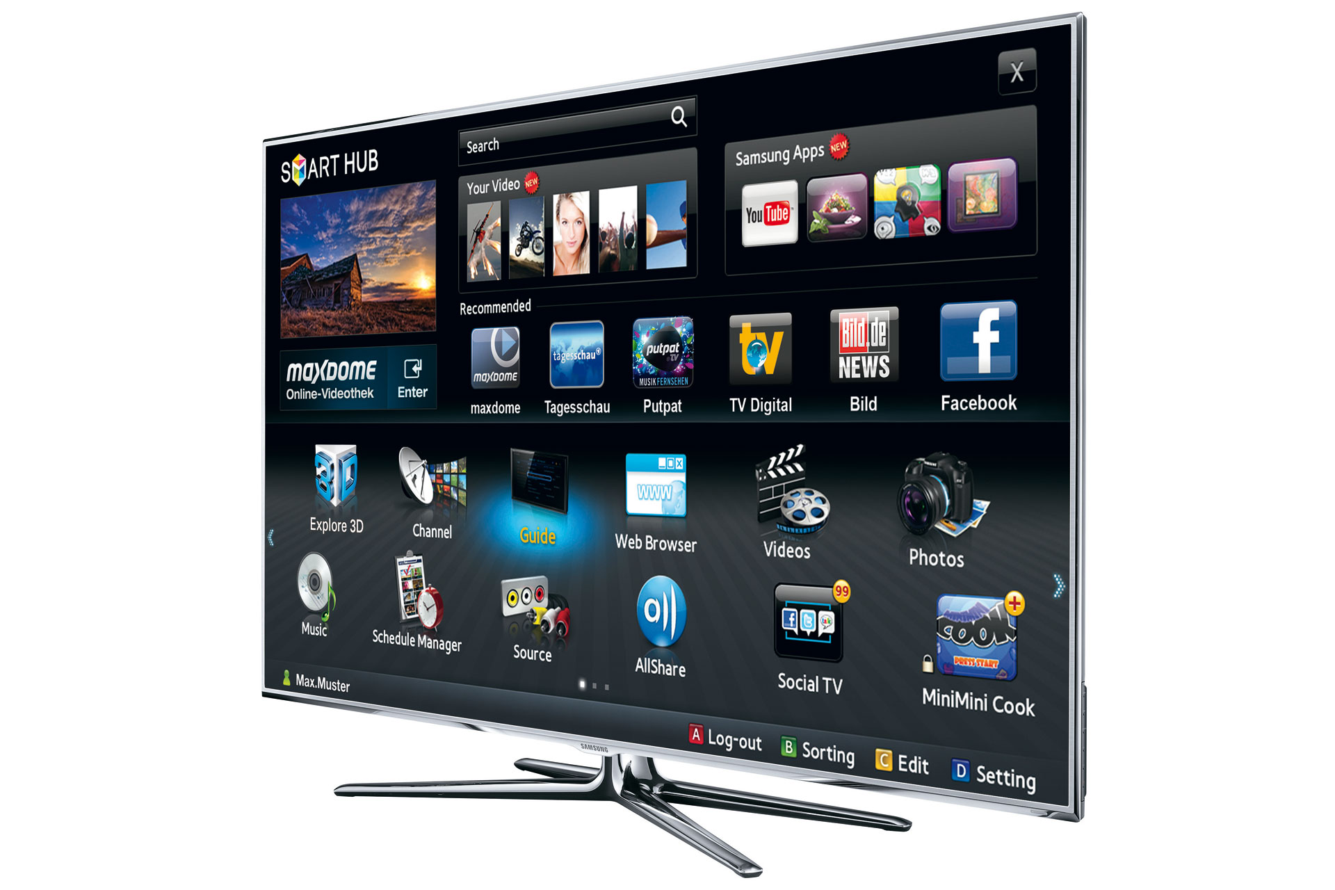 Über 80 Apps sind für den Smart TV UE60D8090 von Samsung verfügbar