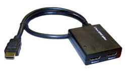 Der HDMI-Splitter von in-akustik eignet sich auch für grosse Kabellämgen