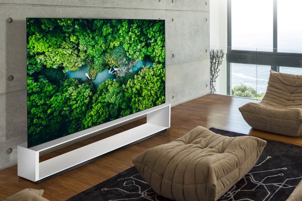 LG Electronics präsentiert auf der CES 2020 sein erweitertes TV-Line-Up mit realem 8K-Bild und AI-Prozessor der nächsten Generation. Im Bild das Flaggschiff LG Signature OLED 8K (88ZX).