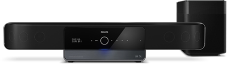  Die neuen Philips SoundBars HTS8160B (schwarz) und HTS8161B (weiss) bieten ein komplettes Heimkinosystem inklusive Blu-ray Disc-Wiedergabe