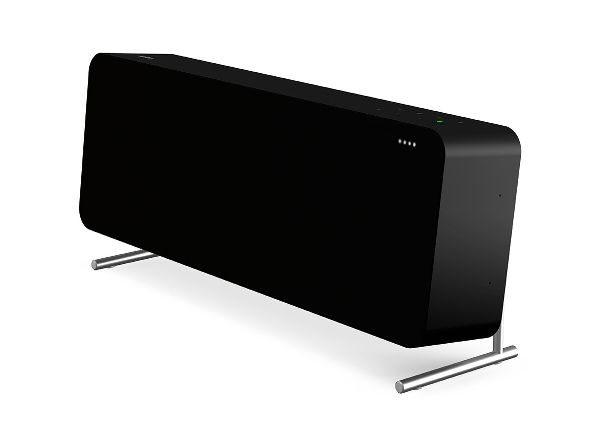 Schlicht und schwarz: Der Braun LE02 kommt im Design von Braun mit Audiotechnologie von Pure. 