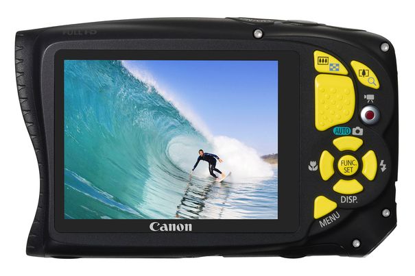 Canon D20 mit grossem LCD: Die farblich hervorgehobenen und hervorstehenden Tasten erleichtern die Bedienung, was leider aber nicht für alle Allwetter-Modelle gilt.