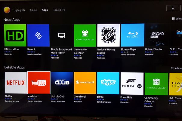 Apps und Spiele bis zum Abwinken: Die Xbox One S ist gleichzeitig Spielkonsole und Mediabox.