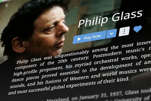 Philip Glass mit Roon. 