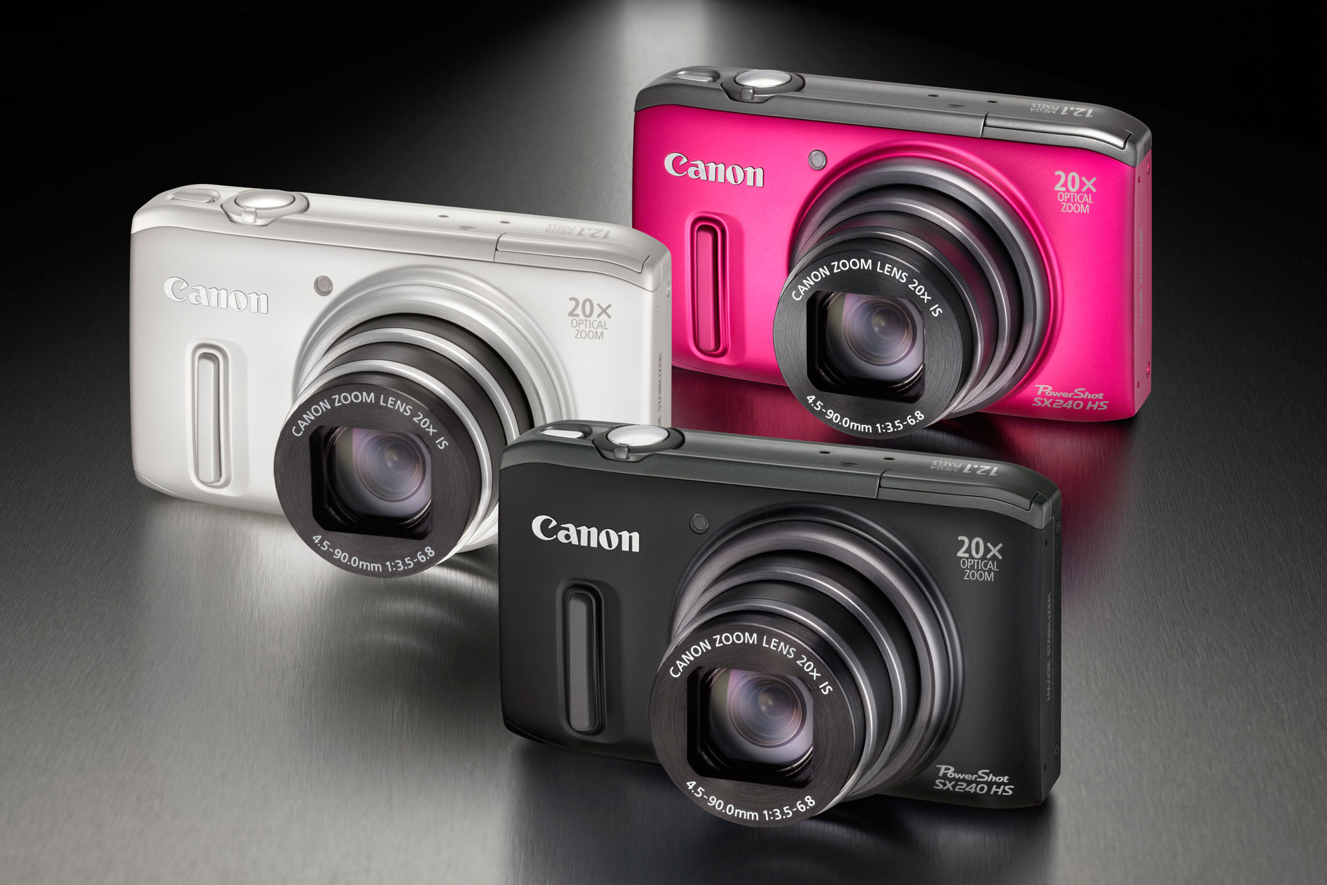 Die Powershot SX 240 HS gibt es drei Farben. Einschliesslich Akku und Speicherkarte (SD, SDHC, SDXC) wiegt die Kamera 224 g.