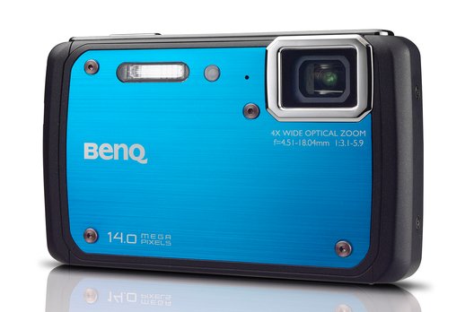 BenQ LM100: Mit einem Preis von 197 Franken ist sie eine der günstigsten unter den Wasserdichten. Sie besitzt einen 14 Mpx Fotosensor und ein 4x-Zoom mit 25 - 100 mm, filmt aber nur in 720p.