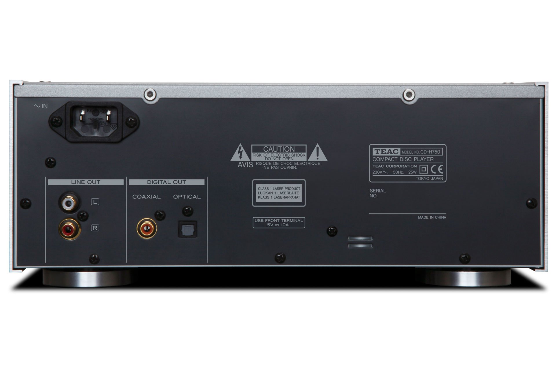 Analoge sowie zwei digitale Ausgänge beim CD-H750 erlauben eine vielfältige Konfiguration. Da über den digitalen Ausgang des CD-H750 digitale Audiosignale des iPod wiedergegeben werden können, kann der CD-H750 als DD-Wandler (digital zu digital) eingesetzt werden