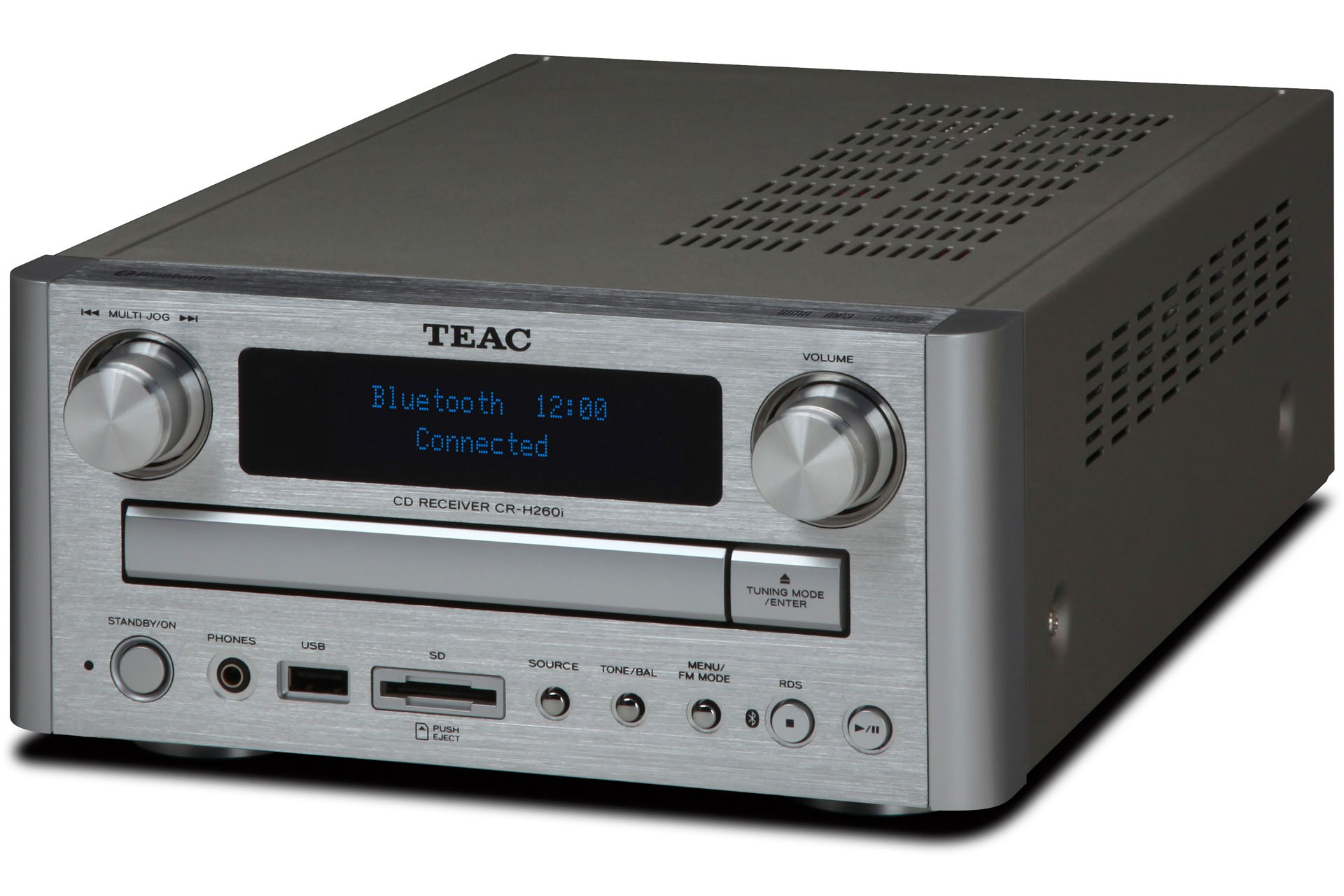 Neben Audio-CDs unterstützt der CR-H260i die Wiedergabe von
Audiodateien von SD-/SDHC-Karten sowie USB-Speichermedien und
ist kompatibel mit Audiodateien im MP3- und WMA-Format. 