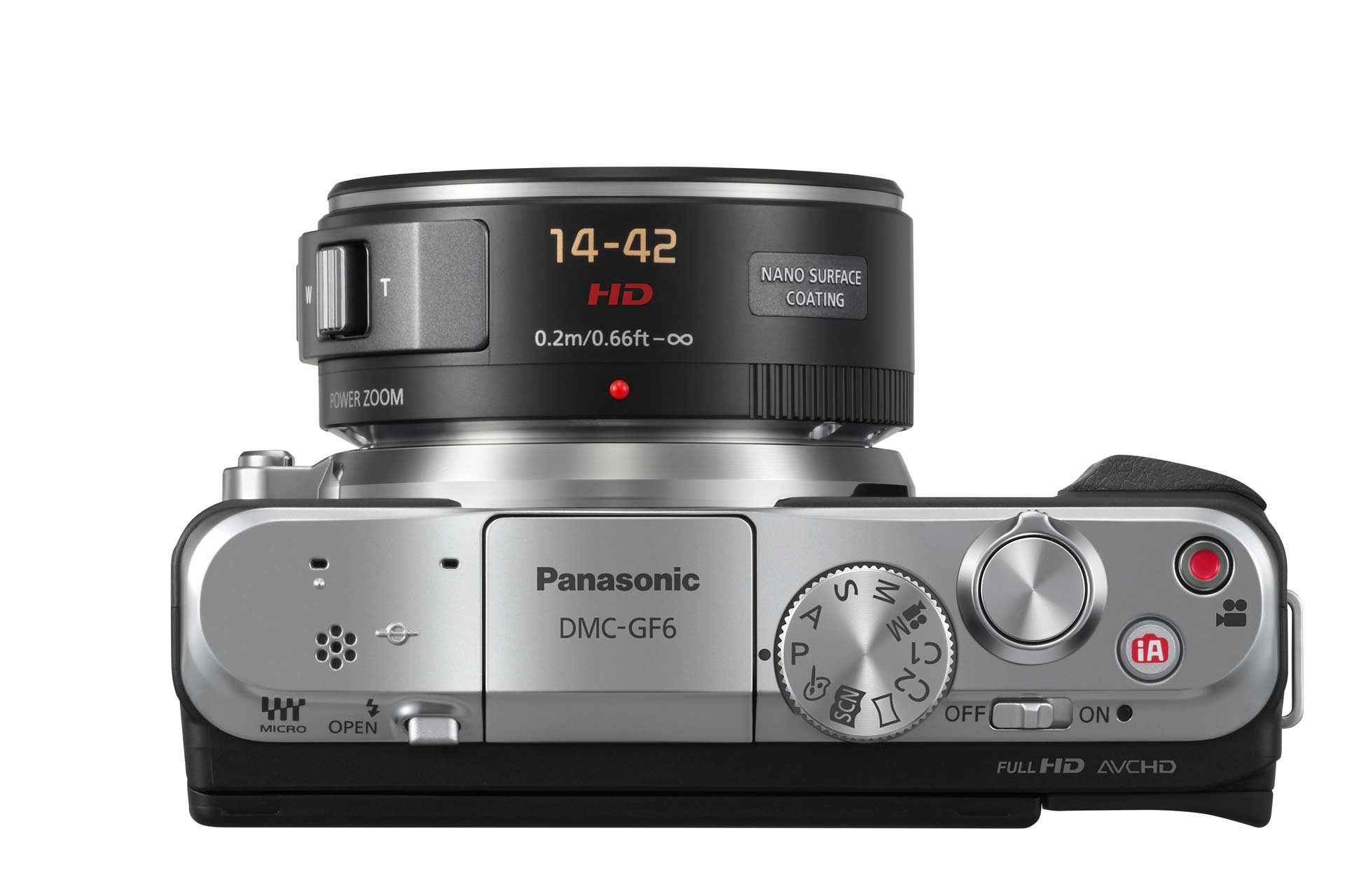 Ein neuer Funktionshebel am Auslöser ermöglicht bei der Aufnahme die direkte Einstellung wahlweise von Belichtung, Zoom (mit Lumix G Power Zoom-Objektiven) oder Blende. Im Bild das Kit mit dem Pancake-PowerZoom mit 14-42mm F 3,5-5,6 / Asph. / Power OIS.