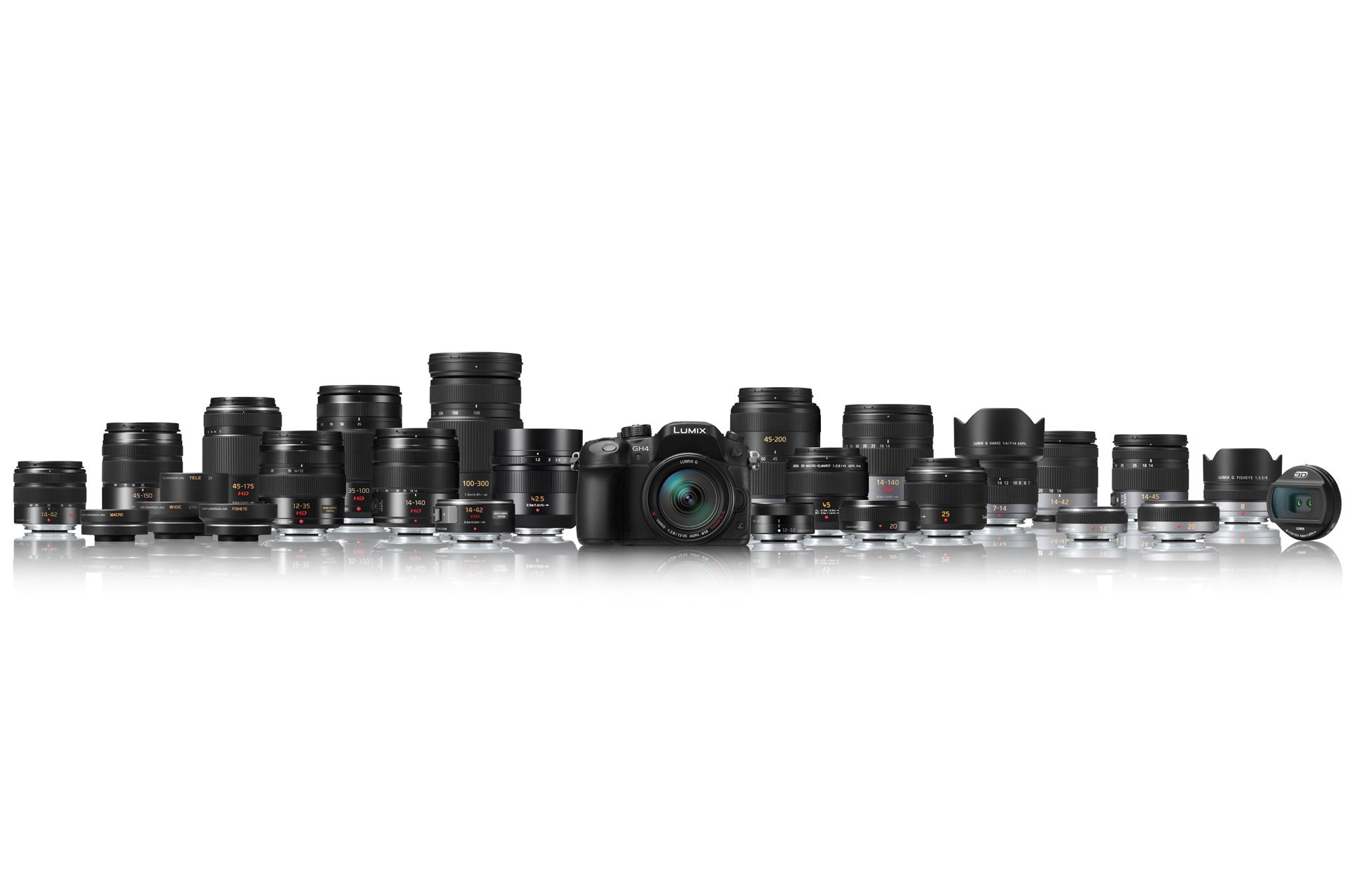 Insgesamt 21 Lumix G Wechselobjektive passend zur GH4 sorgen für grosse Gestaltungsspielräume und Flexibilität. Insbesondere die HD-Objektive eignen sich mit ihrem leisen und schnellen AF für anspruchsvolle Videoaufnahmen.