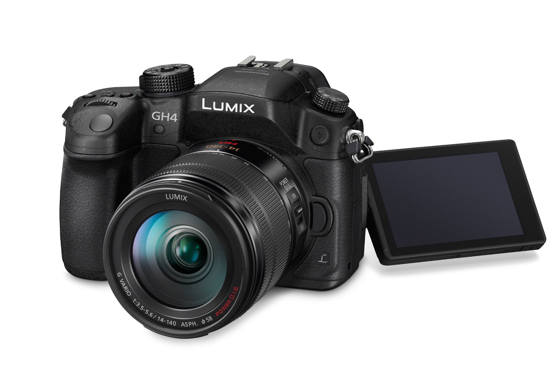 Die Lumix GH4 besticht durch ihre Features für Foto und Video. Der 7,5 cm (3 Zoll)-OLED-Monitor mit 100 Prozent-Bildfeld im 3:2-Format und einer Auflösung von 1'036'000 Bildpunkten lässt sich um 180° ausklappen und um 270° drehen.