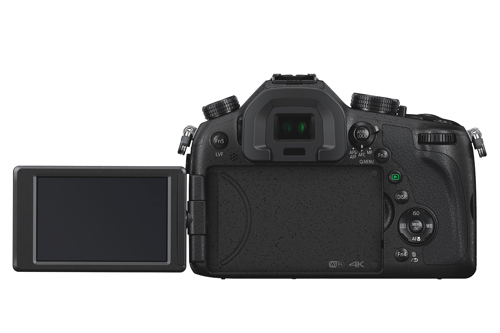Auch die Bedienungselemente auf der Rückseite kennt man von DSLR-Gehäusen. Sie sind soweit übersichtlich angeordnet. Der grosse OLED-Sucher löst mit 2,3 Millionen RGB-Subpixeln sehr fein auf. Der LCD-Monitor hat normale 921'000 RGB-Subpixel Auflösung.