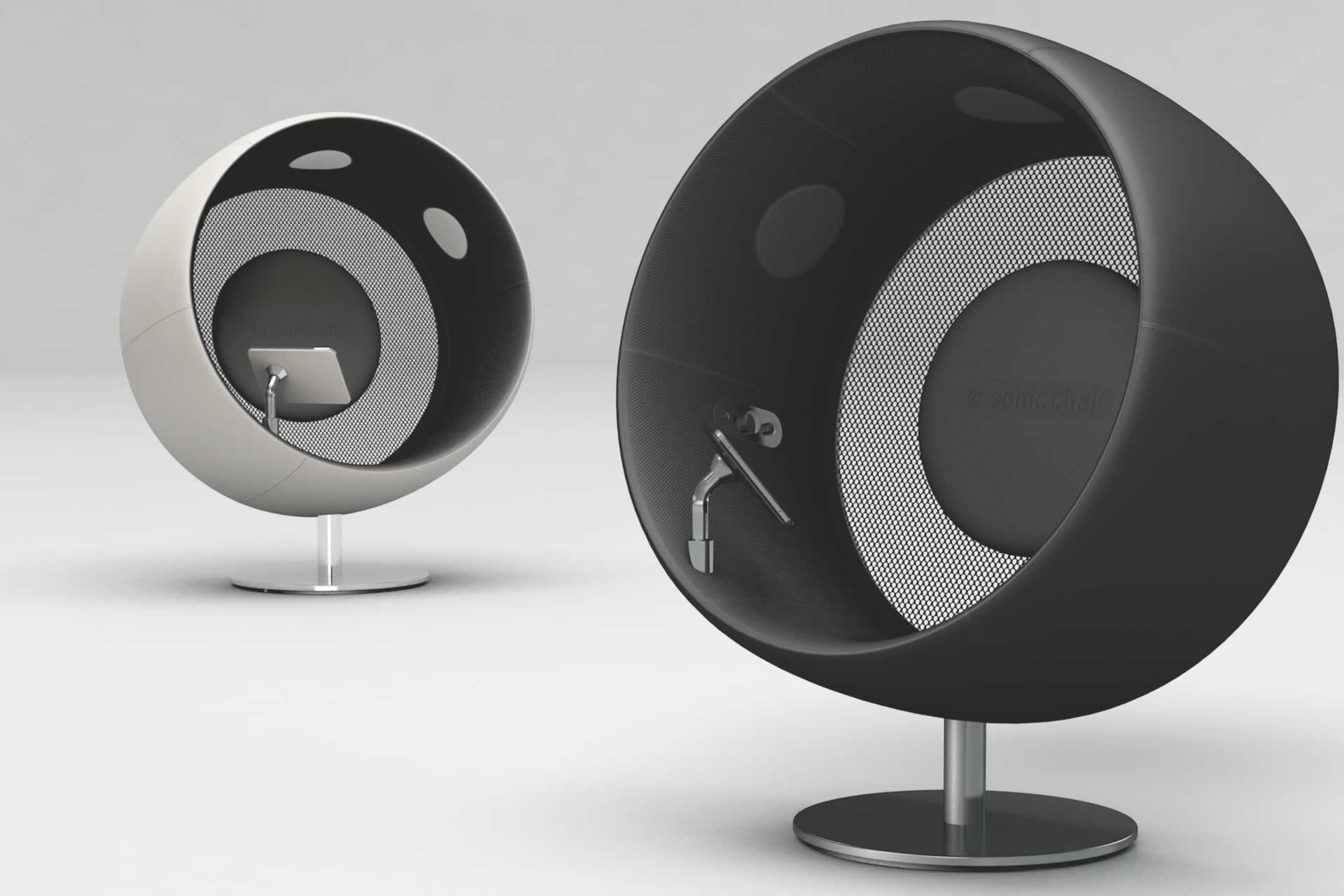 Sonic Chair: Haben Sie schon einmal in einem Kopfhörer gesessen? Erleben Sie hoch aufgelöste FLAC Audio Dateien im einzigartigen Klangraum sonic chair. Der Hörsessel wird erstmals in der Schweiz gezeigt und das ausgestellte Modell ist eine Weltpremiere.