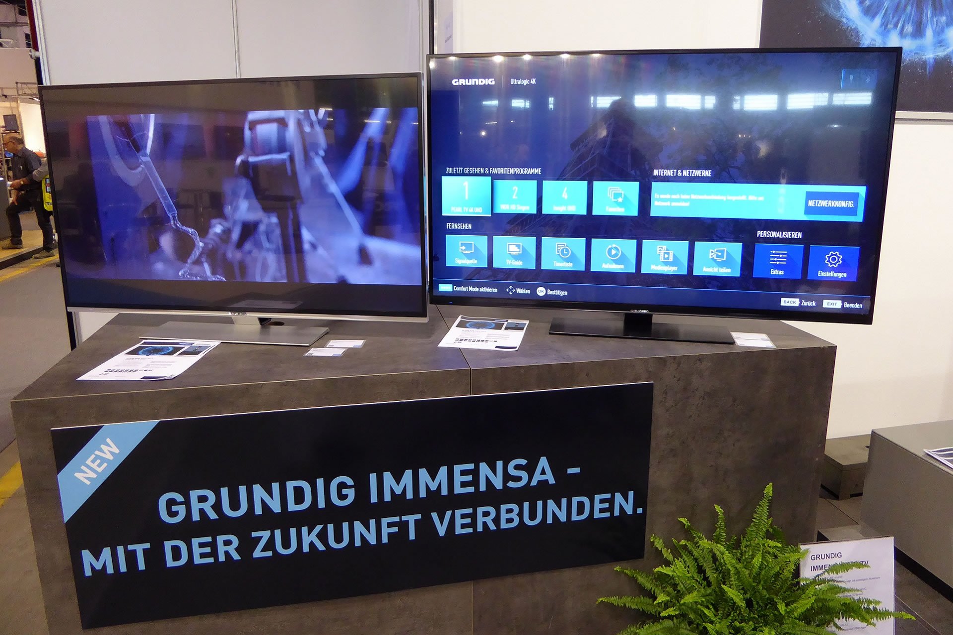 Mit den Immensa-Vision-9-Modellen bringt Grundig neue UHD-Fernseher der Spitzenklasse auf den Markt. Sie zeichnen sich durch besonders komfortable Bedienung aus und werden zunächst in den Grössen 49 und 55 Zoll erhältlich sein.