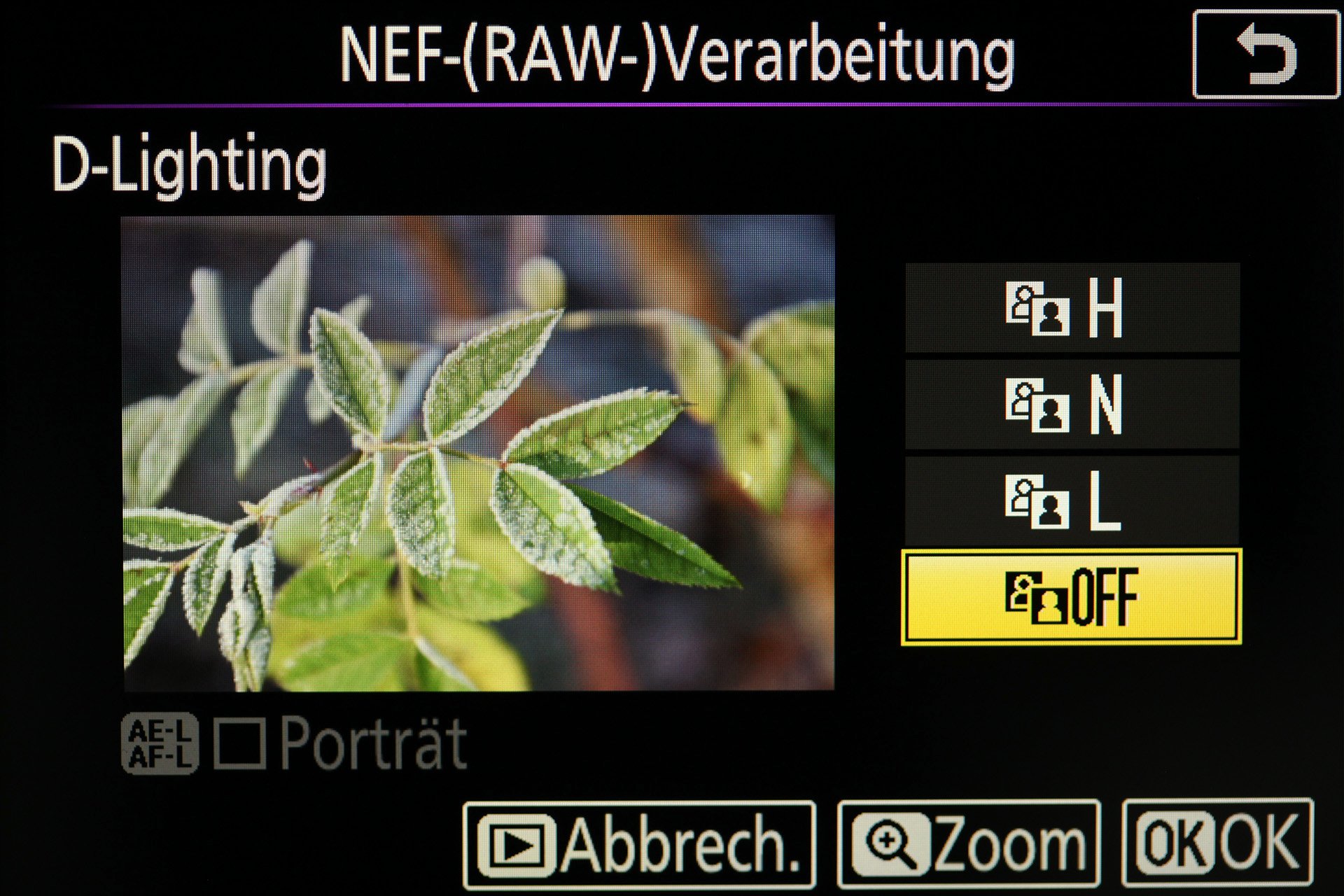 Nikon D5600. Bildbearbeitung im Nachhinein: D-Lighting ausgeschaltet.