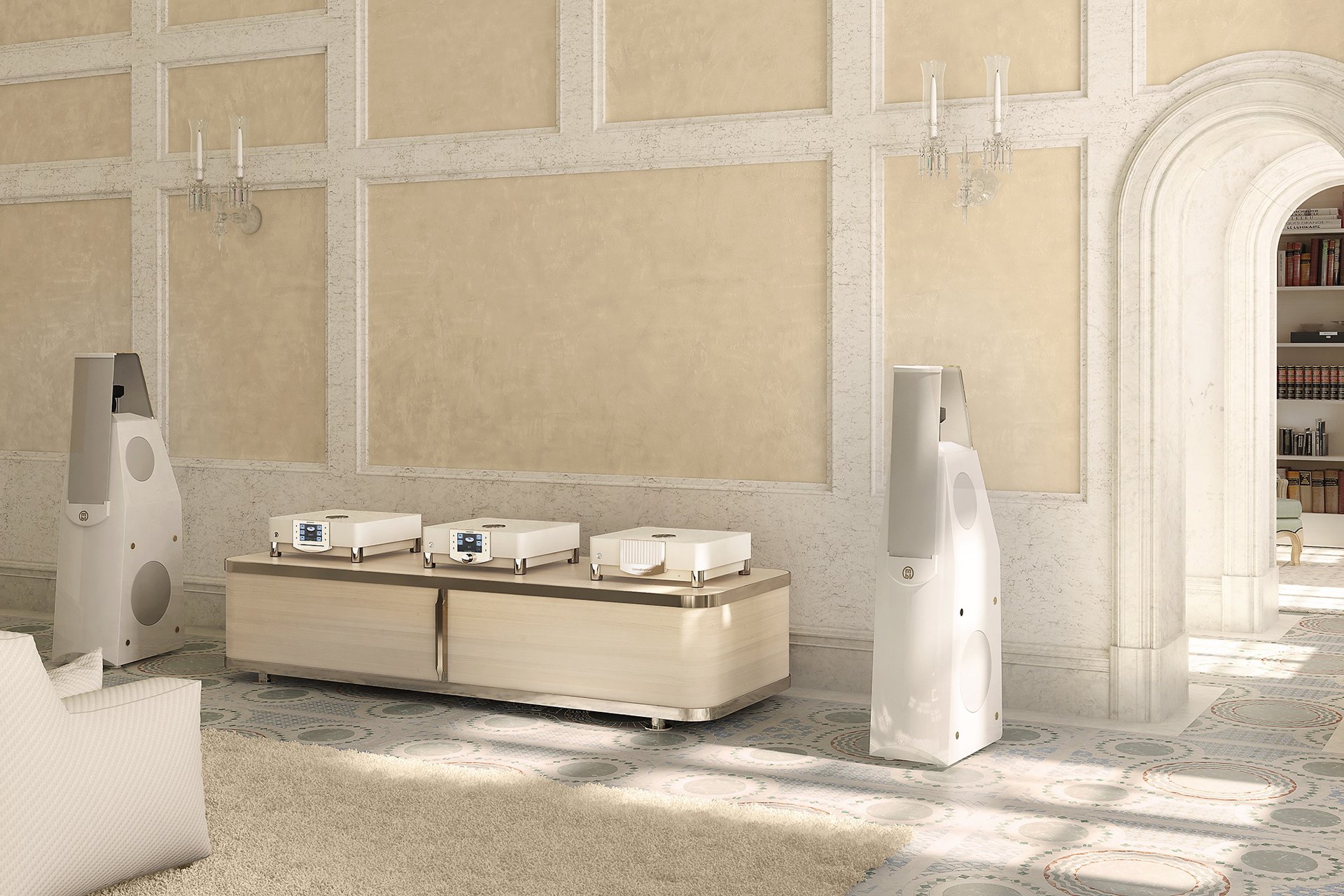 Design und Ton aus Dietikon spielt Meisterwerke der Musik ab einem Aria Server über eine HighEnd Kette der Noble Line von MBL Akustik.