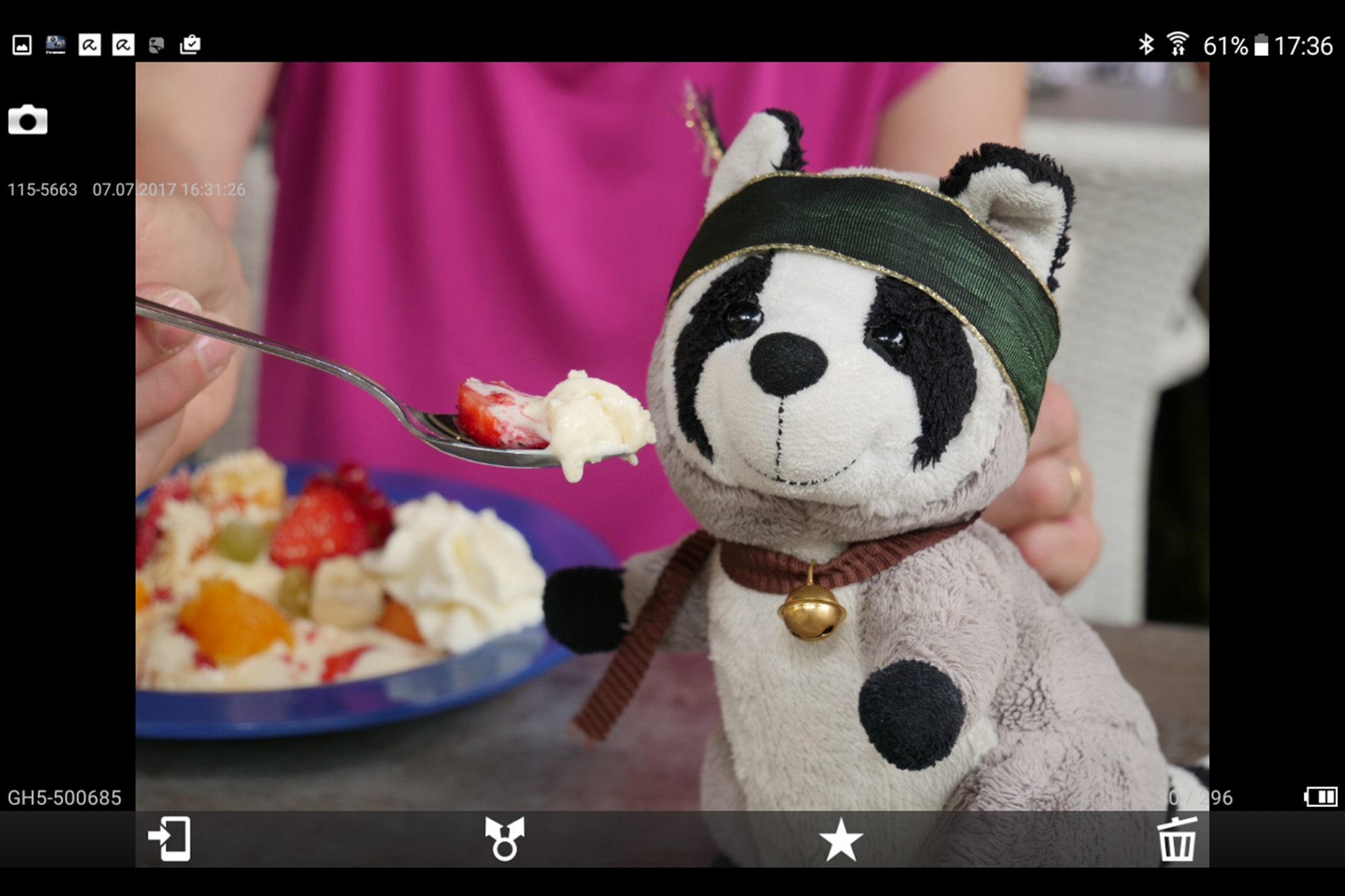 Panasonic GH5, WiFi, Foto auf GH5-Speicherkarte, grosse Anzeige auf dem Tablet zur Schärfekontrolle.