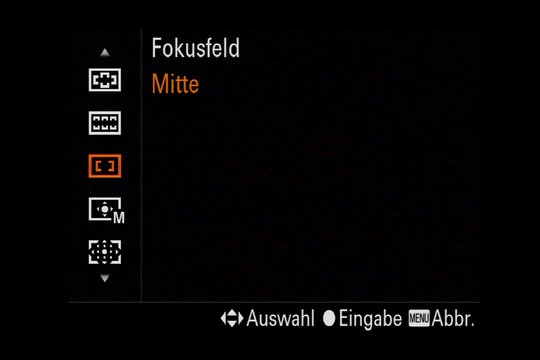 Sony Alpha 7R III Autofokus: Fokusfeld bestimmen.