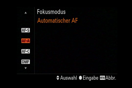 Sony Alpha 7R III Autofokus: Fokus-Modus bestimmen.