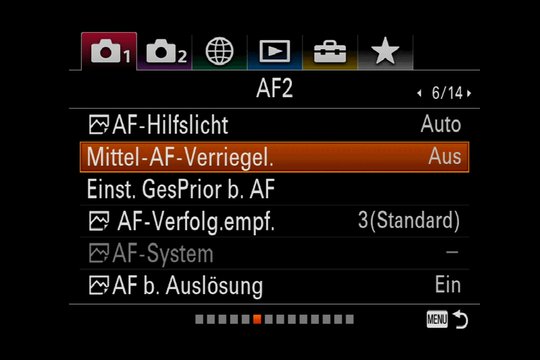 Sony Alpha 7R III Autofokus: AF-Menü 2.