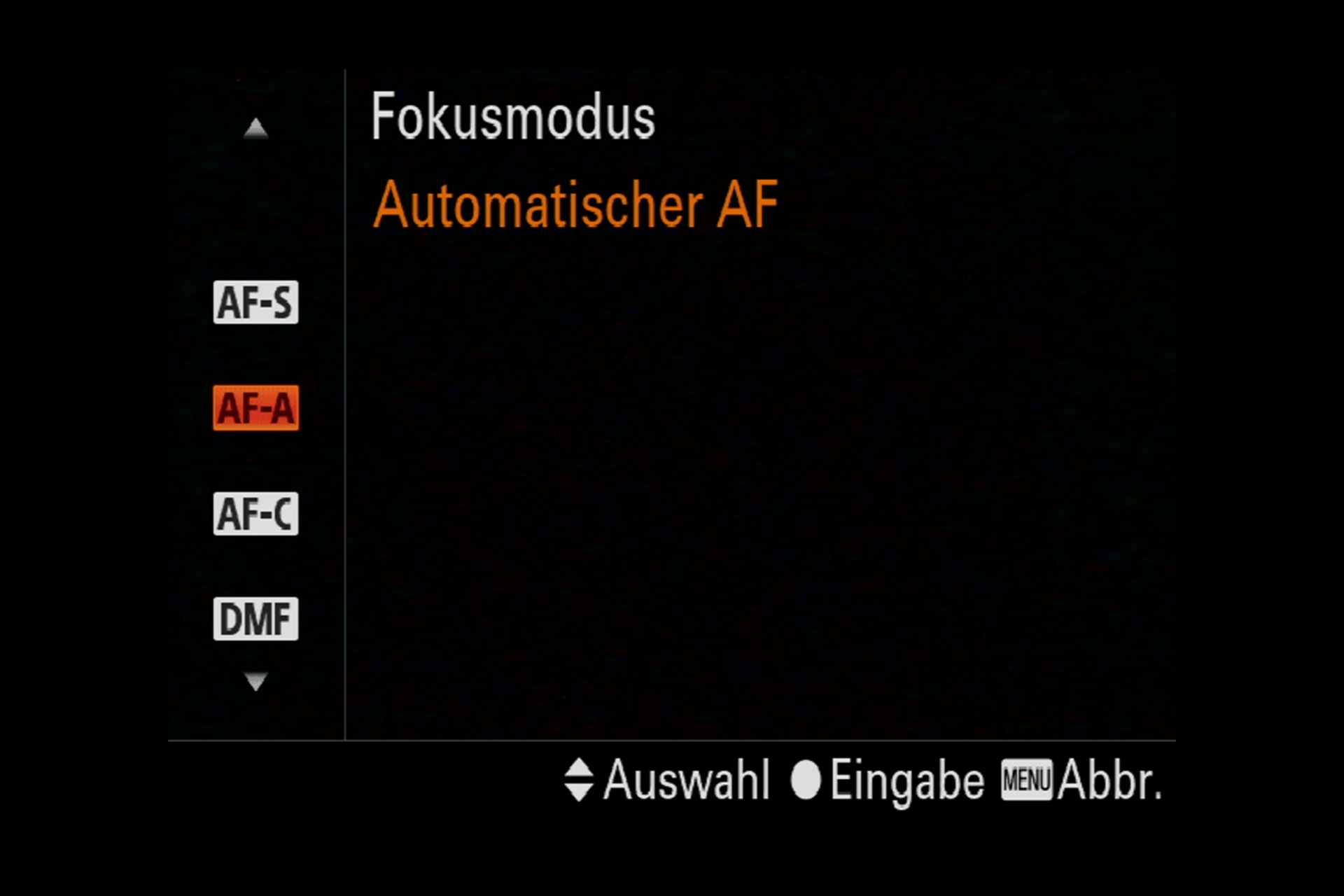 Sony Alpha 7R III Autofokus: Fokus-Modus bestimmen.