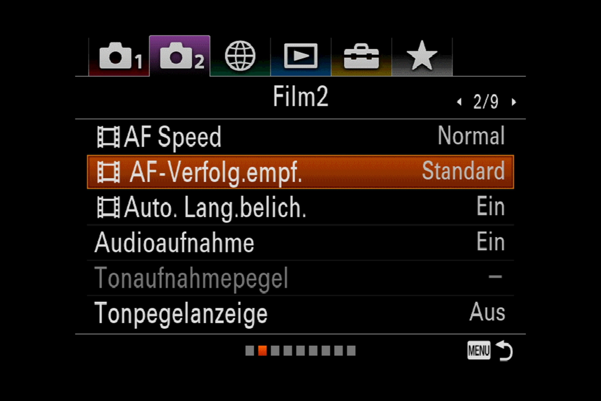 Sony Alpha 7R III Videofunktionen: Für Videoaufnahmen gibt es anpassbare Autofokus-Einstellungen.