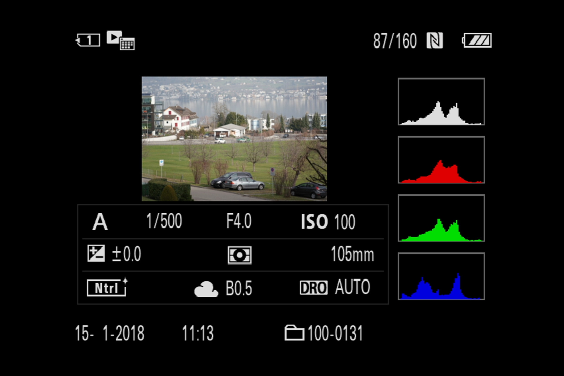 Sony Alpha 7R III, Wiedergabe-Info 3.