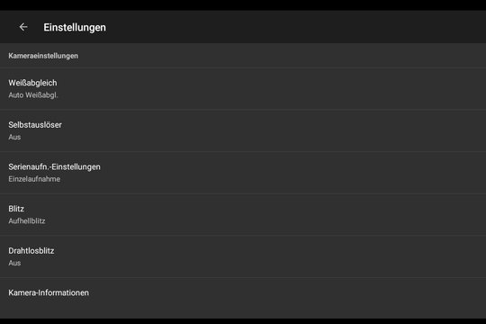 Sony Alpha 7R III WiFi: Die Kamera-Einstellungen am Smartphone.