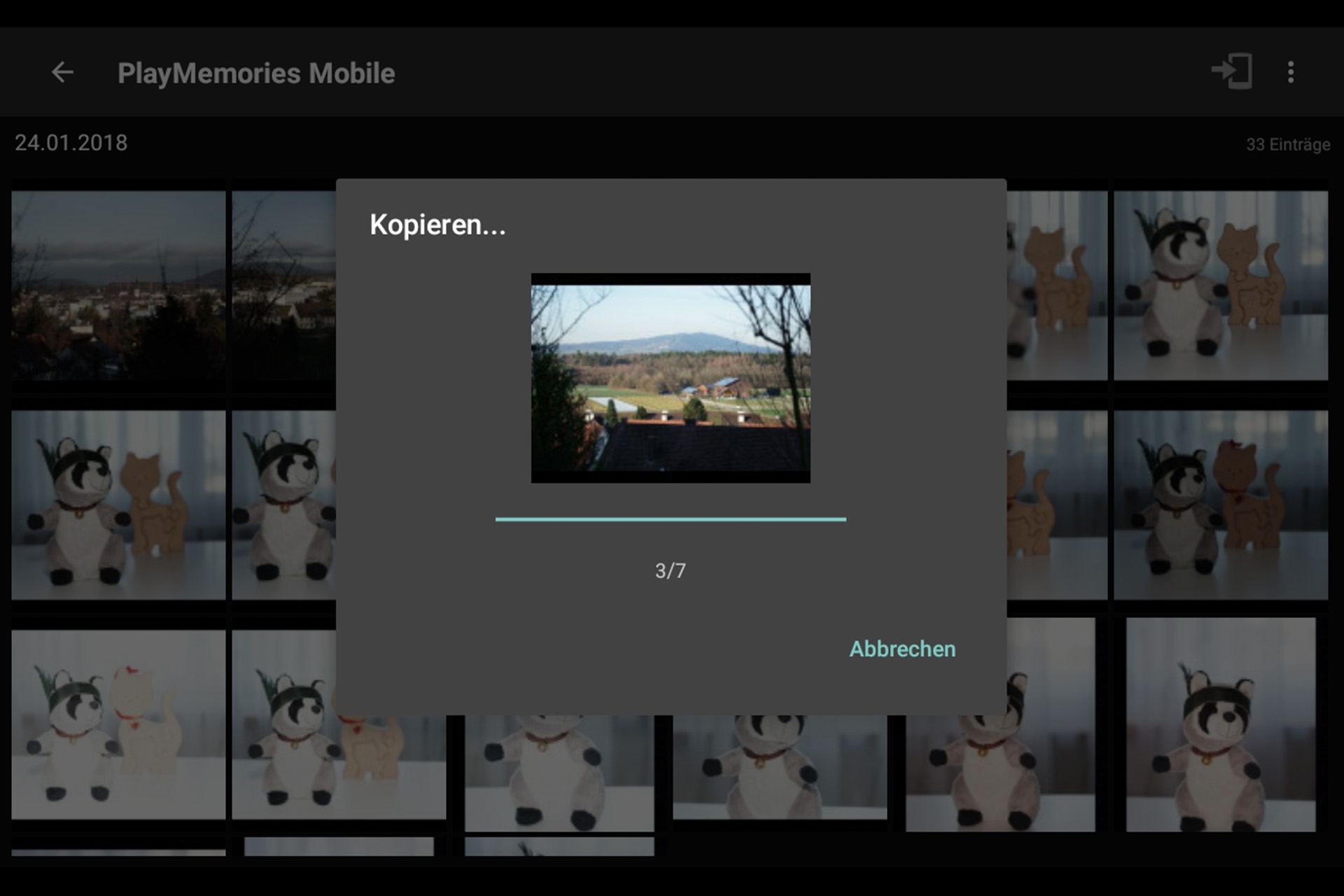 Sony Alpha 7R III WiFi: Die ausgewählten Fotos werden aufs Smartphone übertragen.