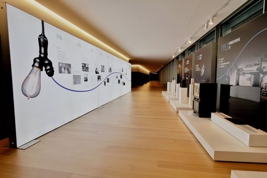 Die «Hall of Fame» der Panasonic-Produkte zeigt denn auch den Ausgangspunkt: Eine praktische Glühlampen-Doppelfassung, an die man auch ein Stromkabel anschliessen konnte.