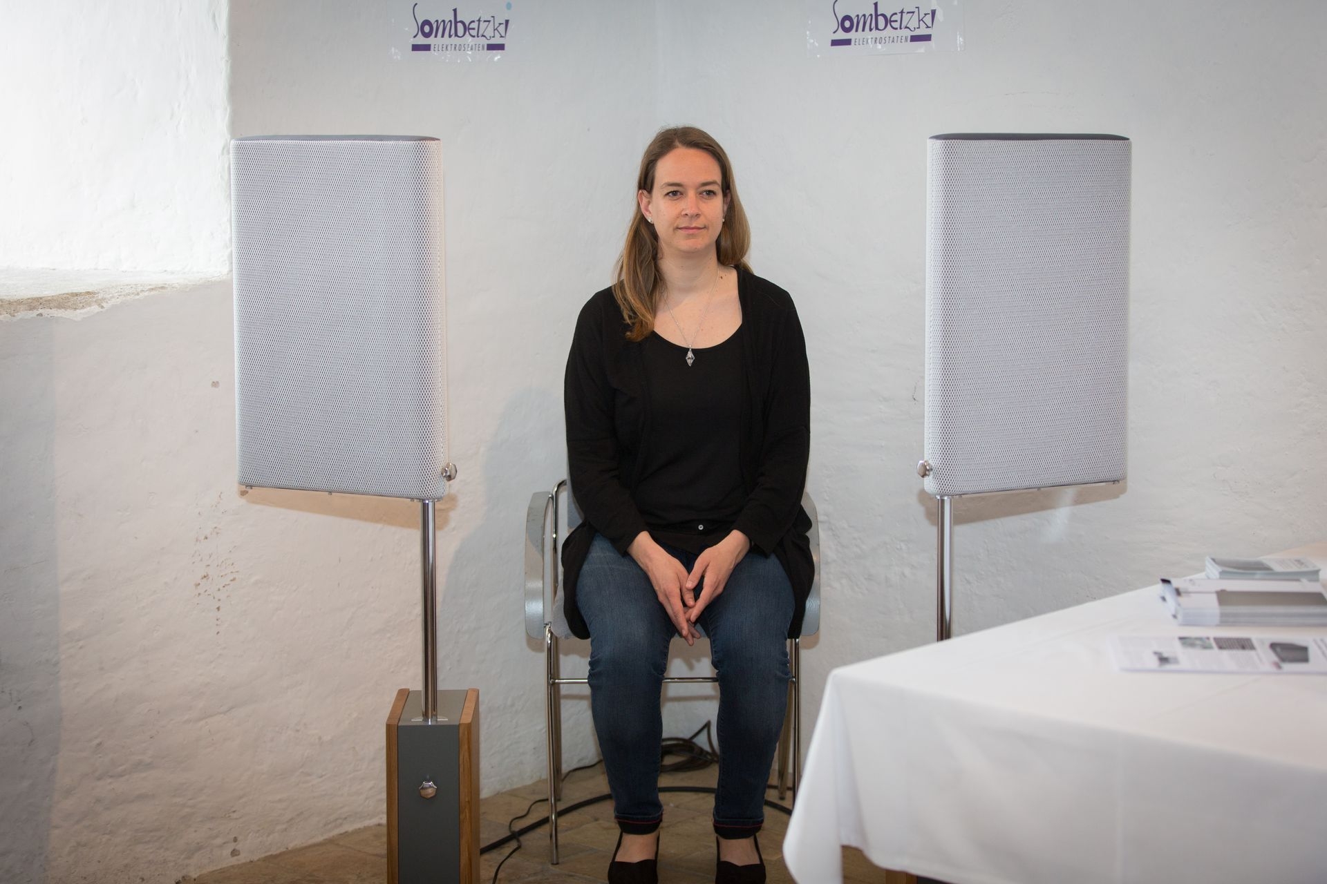 Wunderbar räumliches Musikhören mit den Nahfeld-Elektrostaten von Sombetzki ohne grossen Platzbedarf.