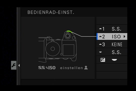 Fujifilm X-H1: Menü zur Anpassung der Bedienräder.