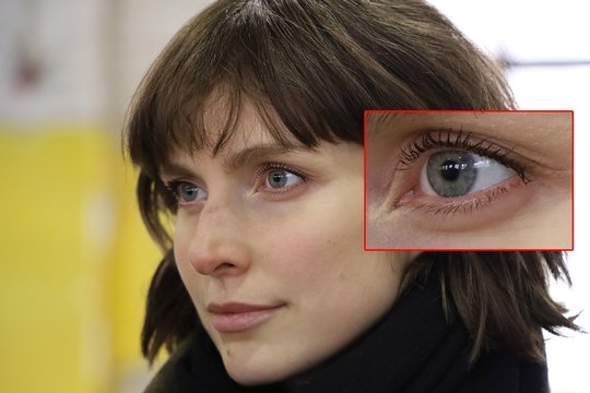 Scharfes Auge: Die aktivierte Augenerkennung während der Gesichtserkennung nimmt zuverlässig das Auge ins Visier.