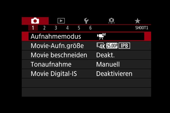 Bei 4K/UHD fehlt die Servo-AV-Auswahl.