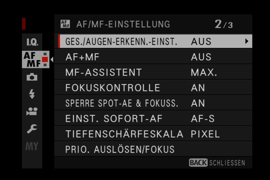 Autofokus-Einstellungen.