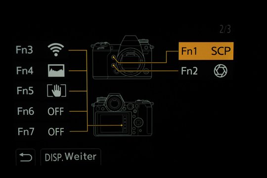 Tasten anpassen, Menü 2, Touch-Symbole am Bildschirm.