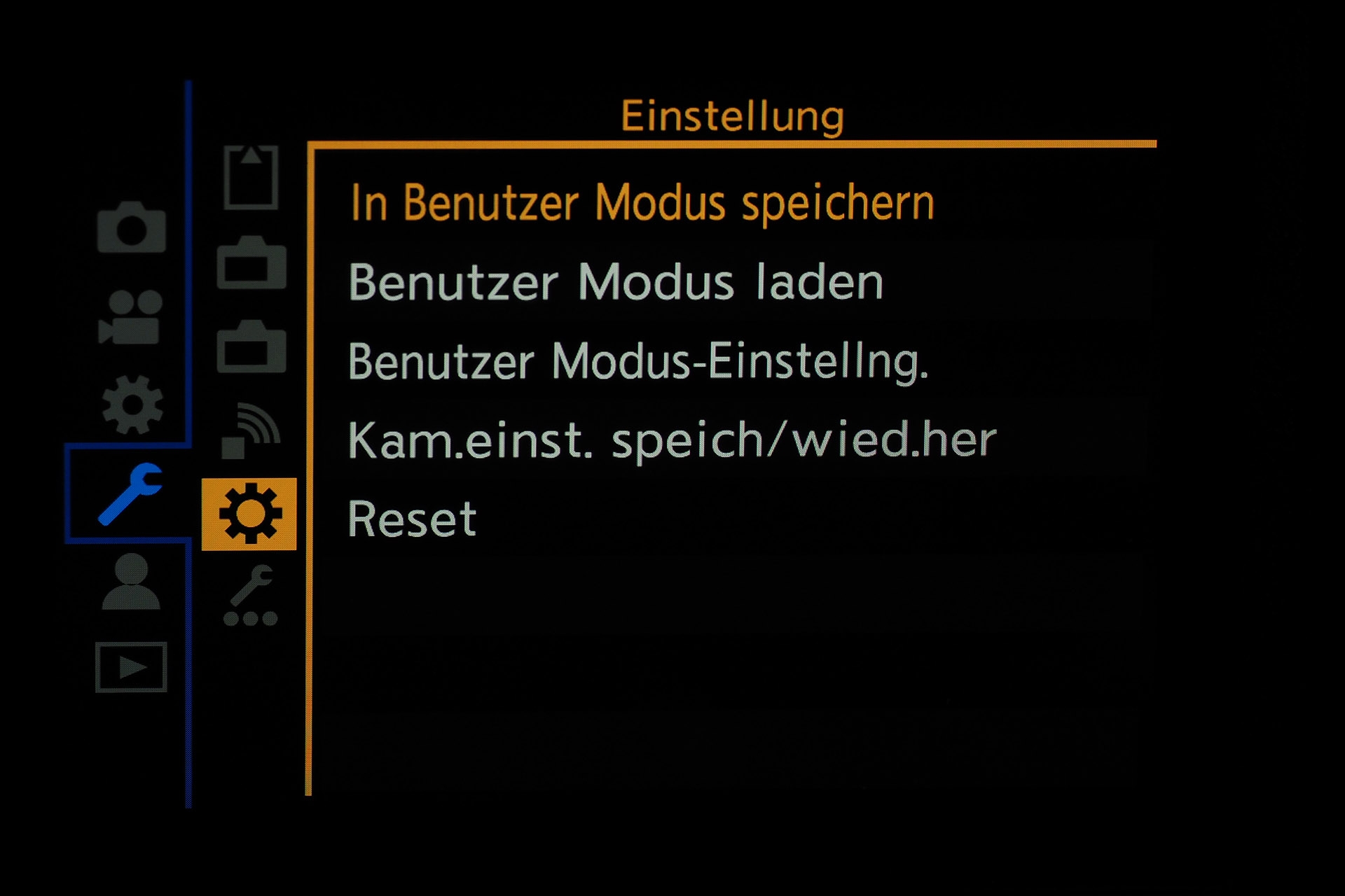 Zehn Sets an Kamera-Einstellungen sind auf einer Karte speicherbar.