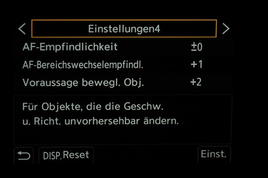 AF-C-Einstellungen 4, unvorhersehbare Bewegungen.