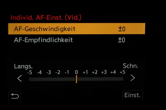 AF-C-Geschwindigkeit bei Video.