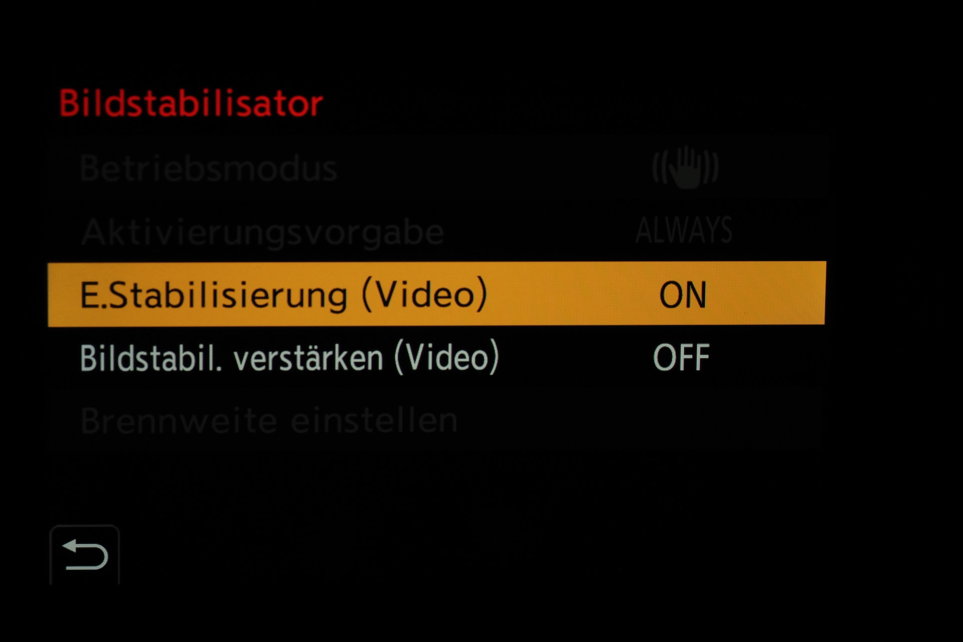 Zusätzliche Bildstabilisierung bei Video.