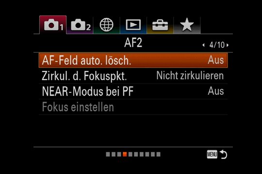 Kamera-Einstellung 1, Autofokus-Menü 2.
