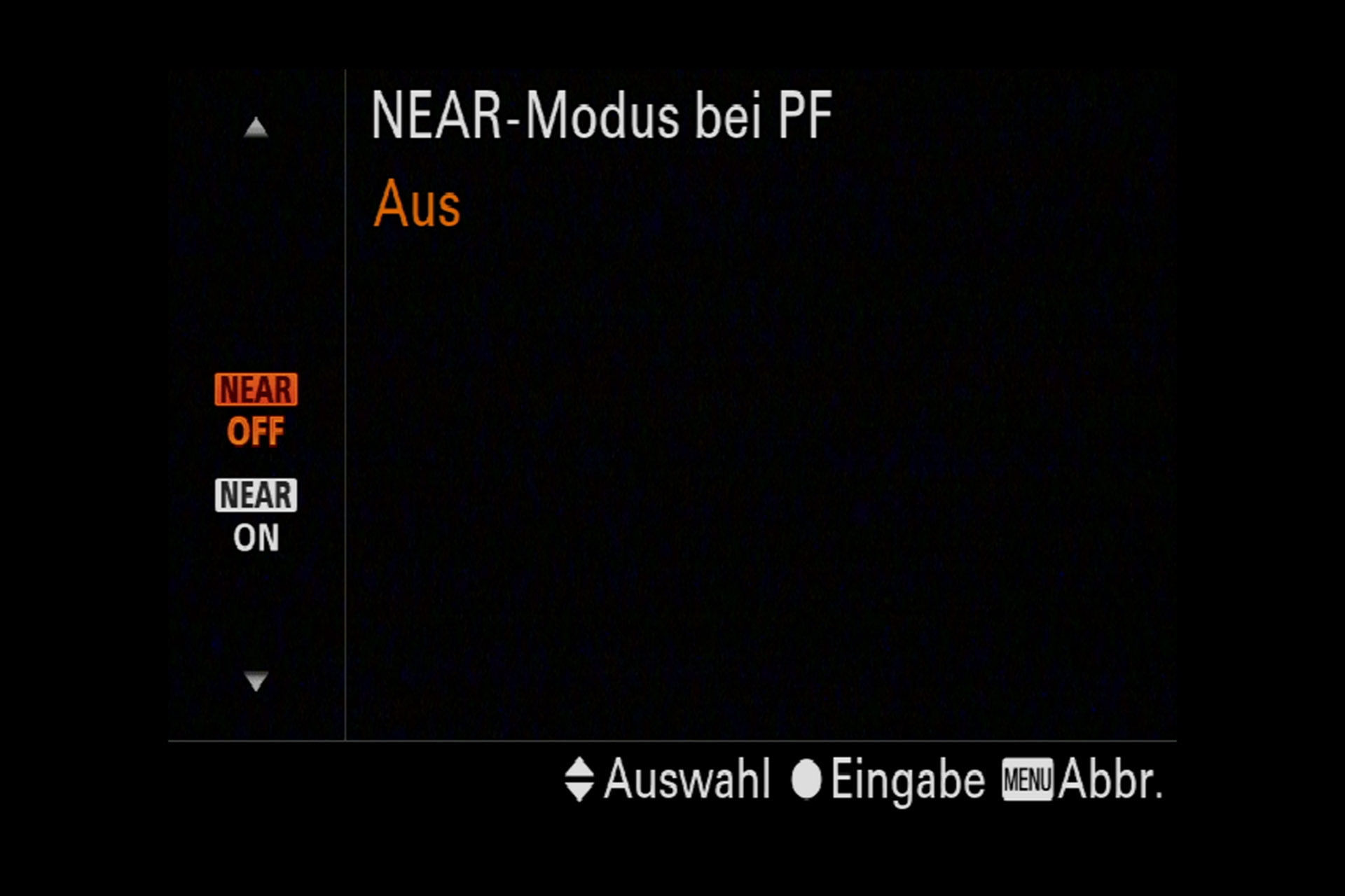 Menüpunkt NEAR-Modus bei PF.